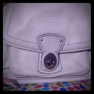 White and Gold Coach bag